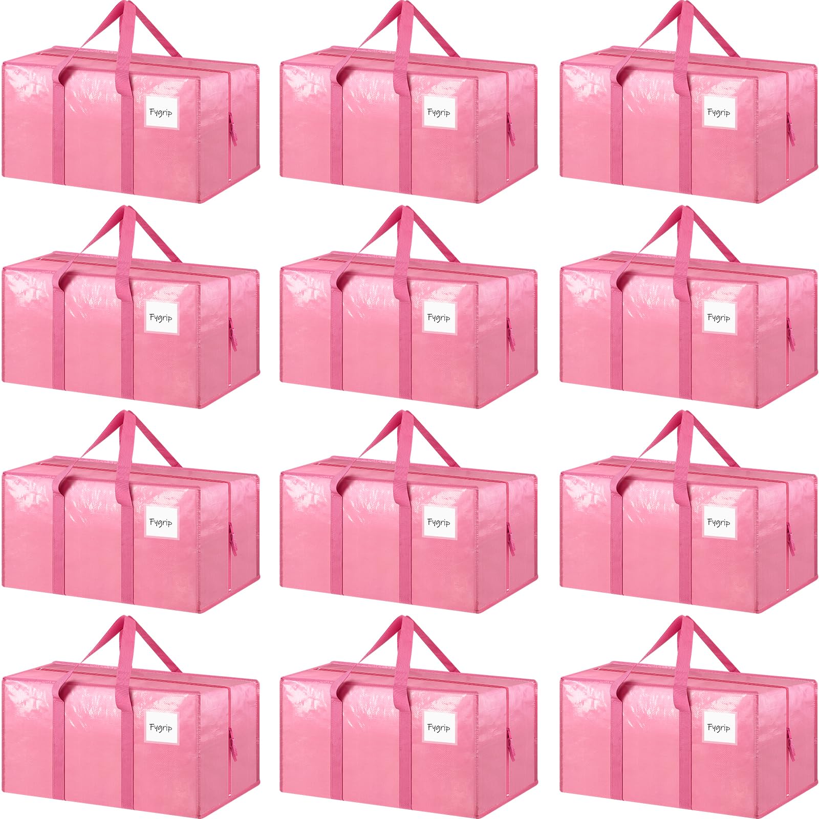 6 Pack Extra Heavy Duty Large Moving Bags with Strong Zipper & Comfortable Handles, Sturdy & Durable Clothes Storage Bags Totes Bins, Blue Packing Moving Boxes for College Supplies, Dark Blue